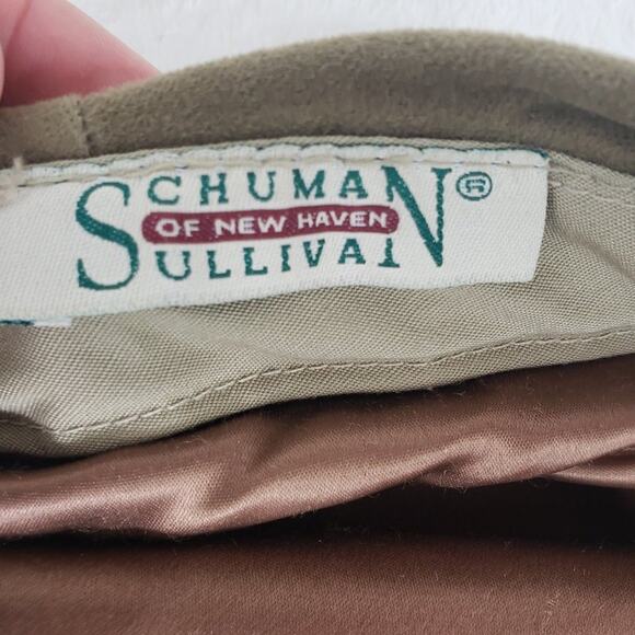 VTG Schuman Sullivan Men's Newsboy Taupe Velvet Cap w/ Snap Down Brim. One size - Picture 10 of 10